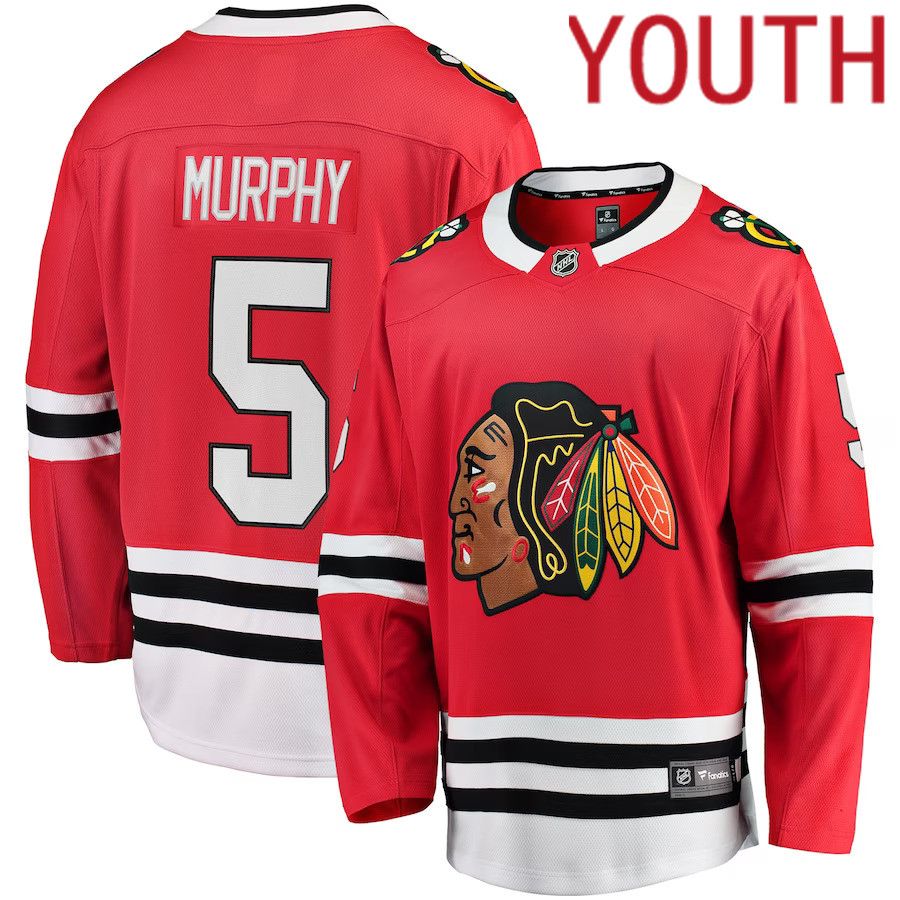 Youth Chicago Blackhawks 5 Connor Murphy Fanatics Branded Red Breakaway Player NHL Jersey